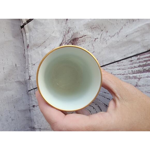 Franklin Porcelain Chrysanthemum And The Sparrow Saki Tea Cup 1985 Japan - Picture 5 of 7